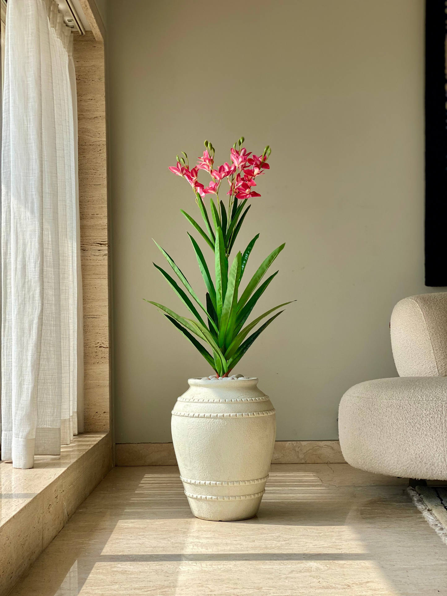 Artificial Cymbidium Orchid Plant - 3 Feet