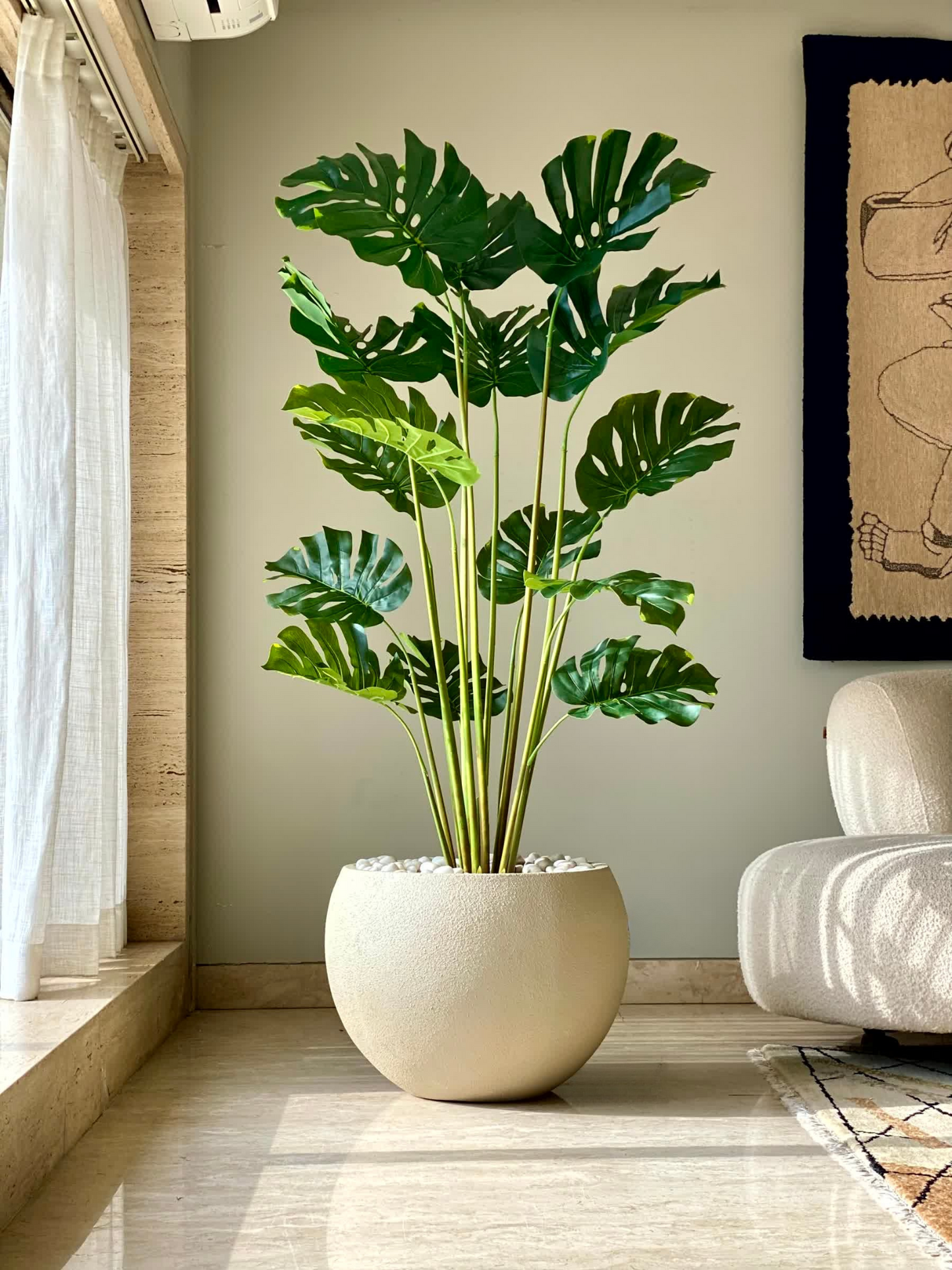 Artificial Evergreen Monstera Plant - 5.5 Feet