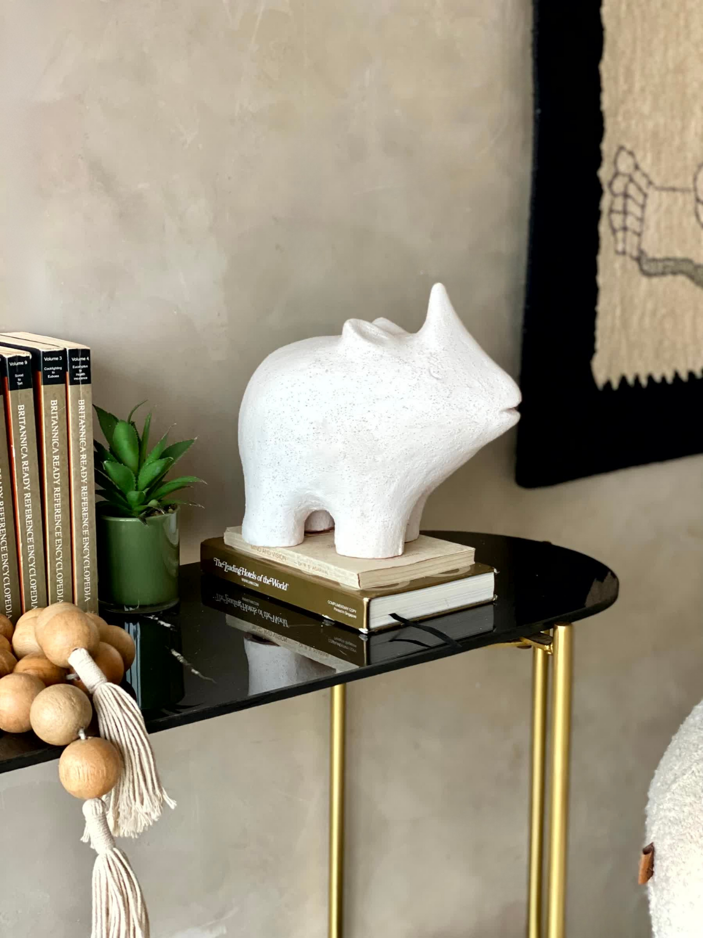 Terracotta Rhino Sculpture