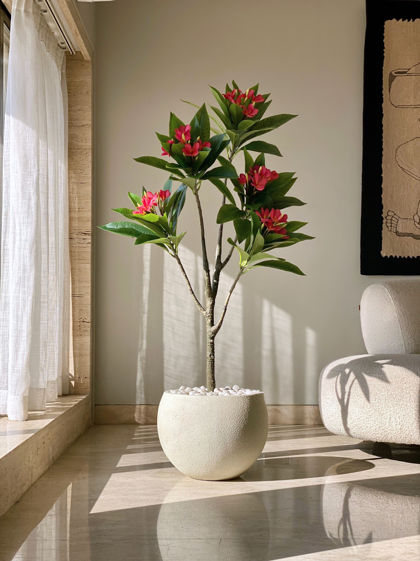 Artificial Frangipani Puce Plant - 4.5 Feet
