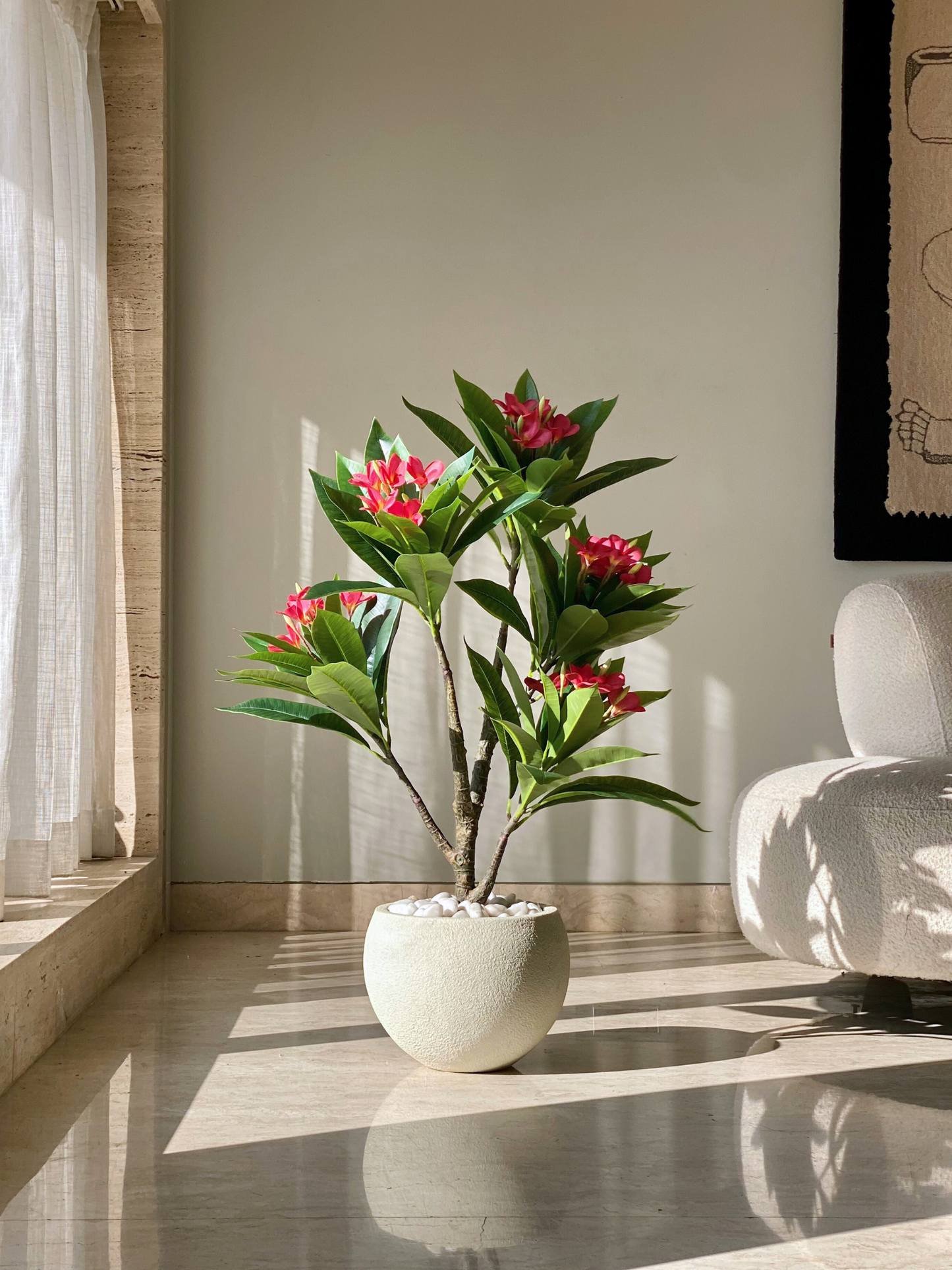 Artificial Frangipani Puce Plant - 3 Feet