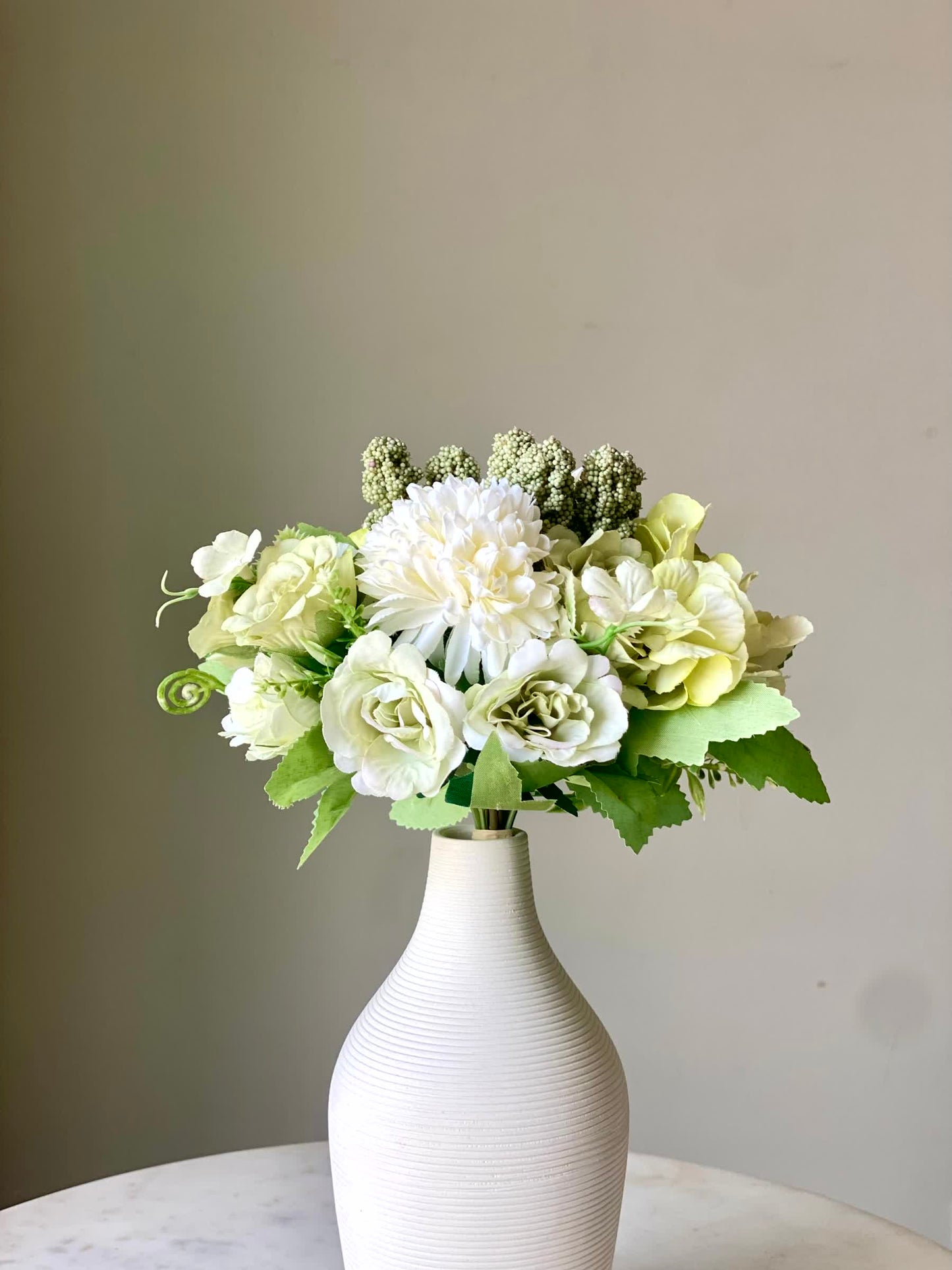Artificial Chrysanths Bunch - Green