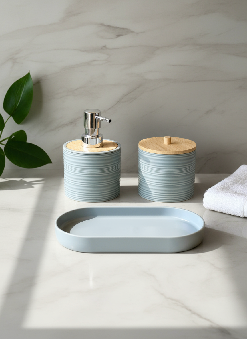 Amun Bathroom Set - Grey (Set of 3)