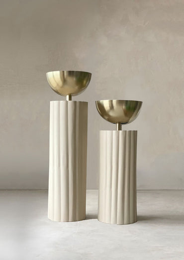 Sabi Fluted Planters - Beige