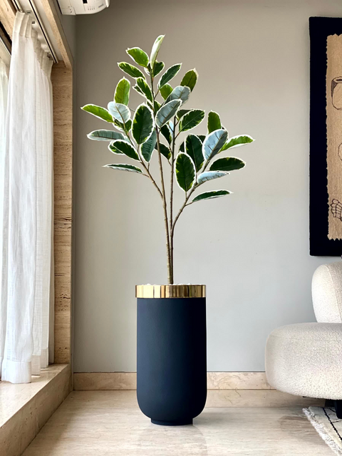 Artificial Variegated Rubber Plant - 5 Feet