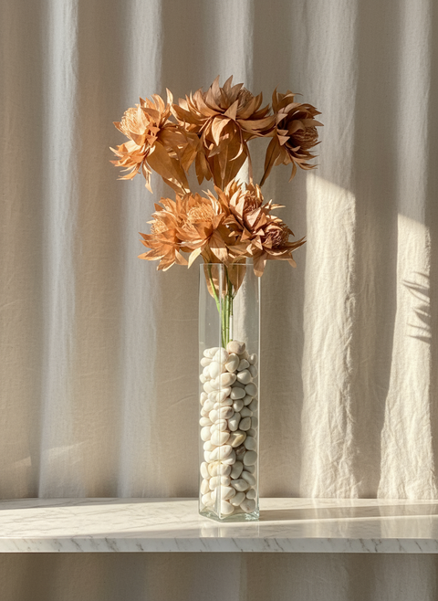 Artificial Portea Flower Stem - (One Stem) Brown