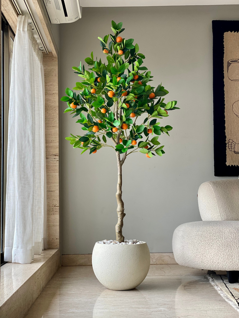 Artificial Tropical Orange Plant - 6.5 Feet