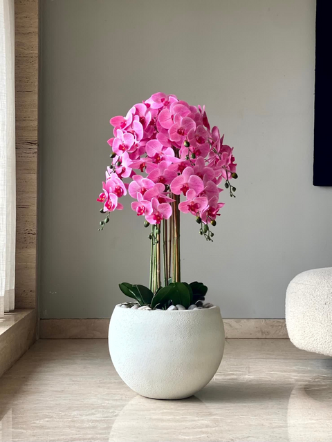 Artificial Pink Orchid Bloom Plant - 3 Feet