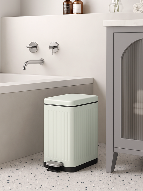 Verve Metallic Dustbin - White (10L)