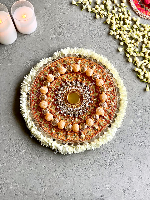 Festive Adaa Floral Rangoli - Beige