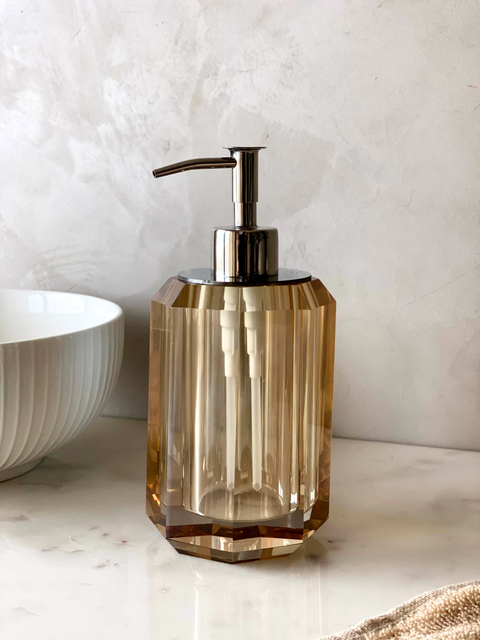 Hexa Crystal Bathroom Dispenser - Amber