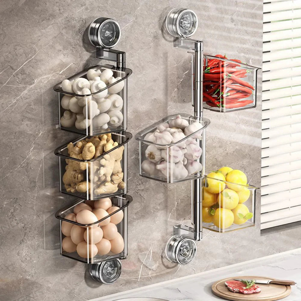 Wall Mounted Suction Cup Rotating Organizer