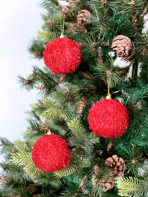 Christmas Celestial Ball Set - Red (Set of 3)