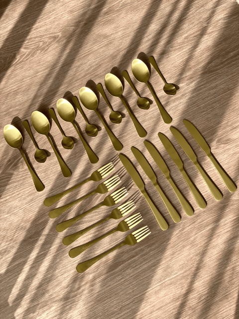 Matt Gold Cutlery Set - 24pcs