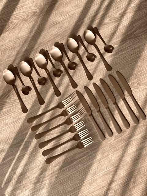 Rose Gold Cutlery Set - 24pcs