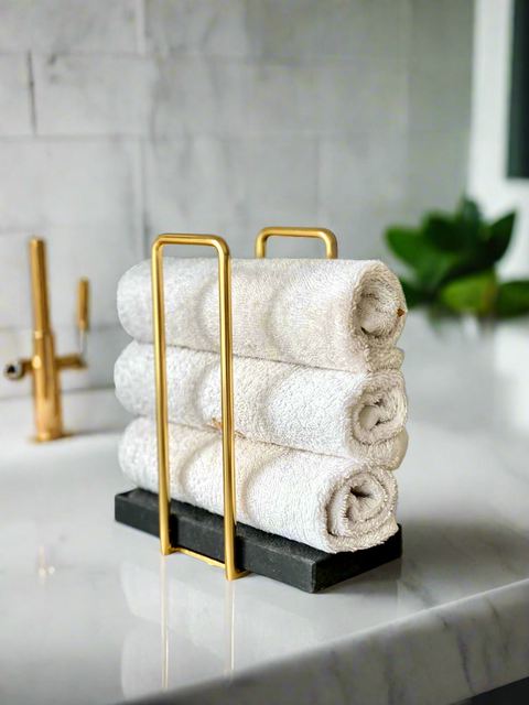 Imperial Napkin Holder - Black & Gold