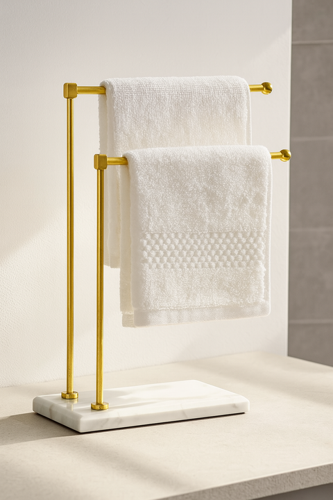 Melrose Hand Towel Stand - White & Gold