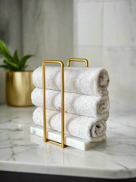 Imperial Napkin Holder - White & Gold