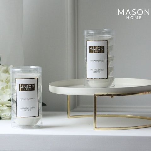 Vanilla Scented Bowl Candle - Set Of 5