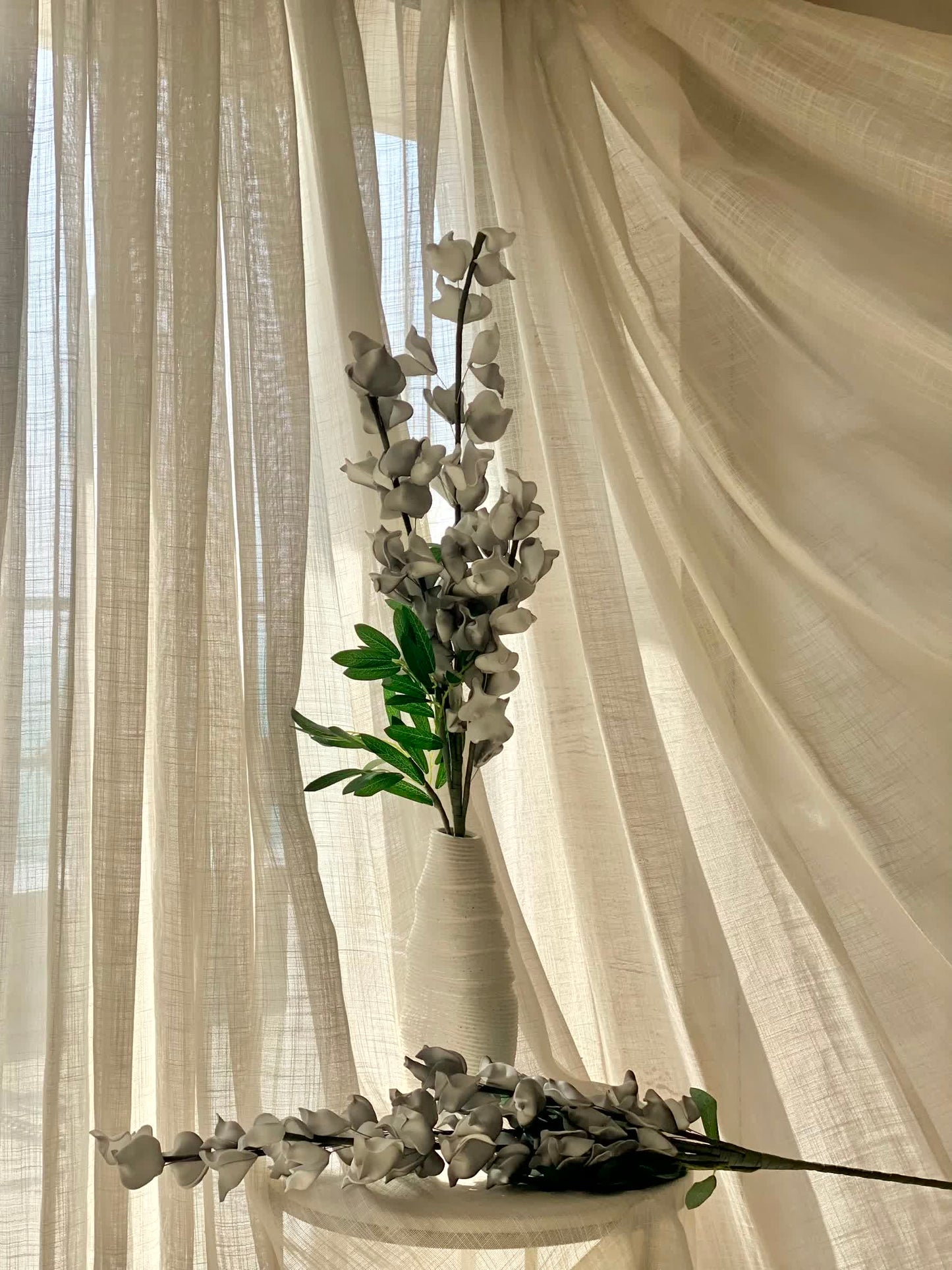 Artificial Dragon Flower Stem - Grey Ombre (One Stem)