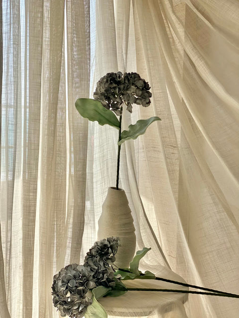Artificial Hydrangea Flower Stem - Grey Ombre (One Stem)