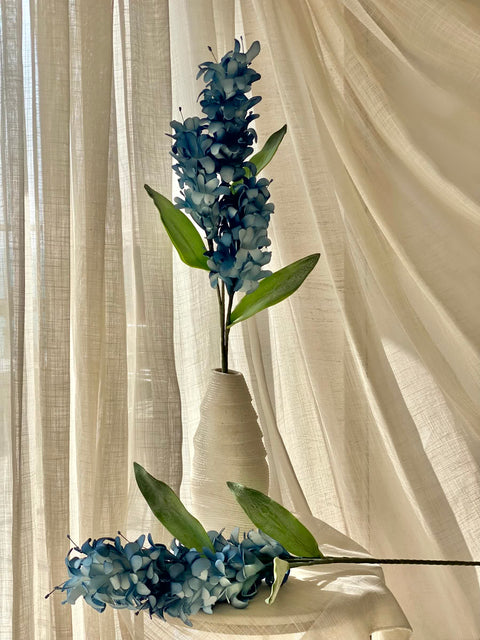Artificial Madonna Lily Flower Stem - Blue Ombre (One Stem)