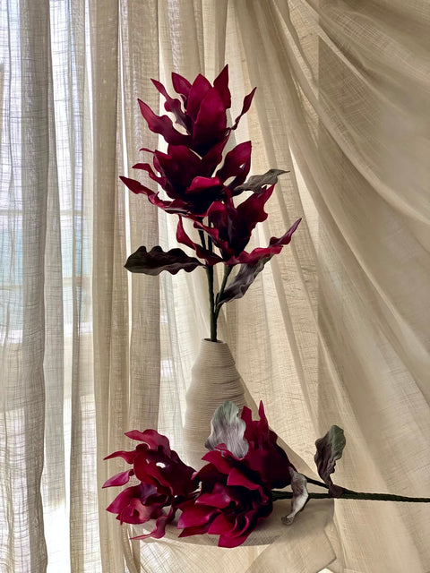 Artificial Magnolia Flower Stem -  Magenta Ombre (One Stem)
