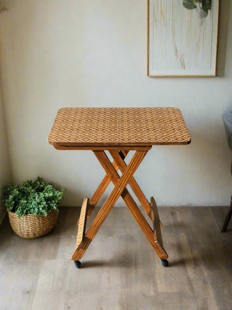 Mirage Brown Cane Folding Table