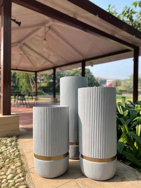 Aurora Tall Planter - Grey