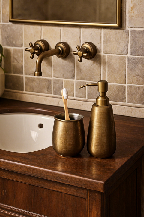 Myra Bathroom Set - Antique Gold