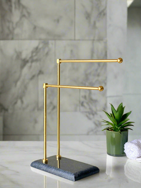 Melrose Hand Towel Stand - Black & Gold