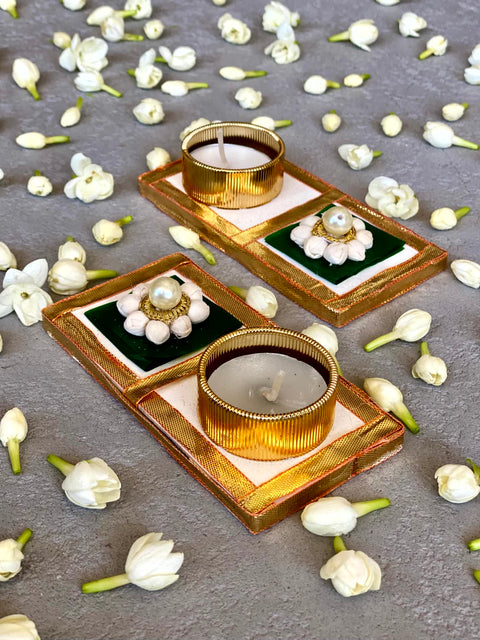 Jasmine Square Diyas - Mini