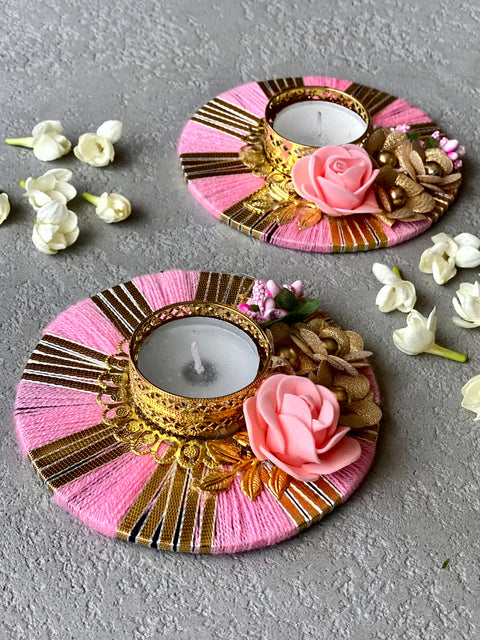Festive Diya #1086 - Pink  - Set 0f 2