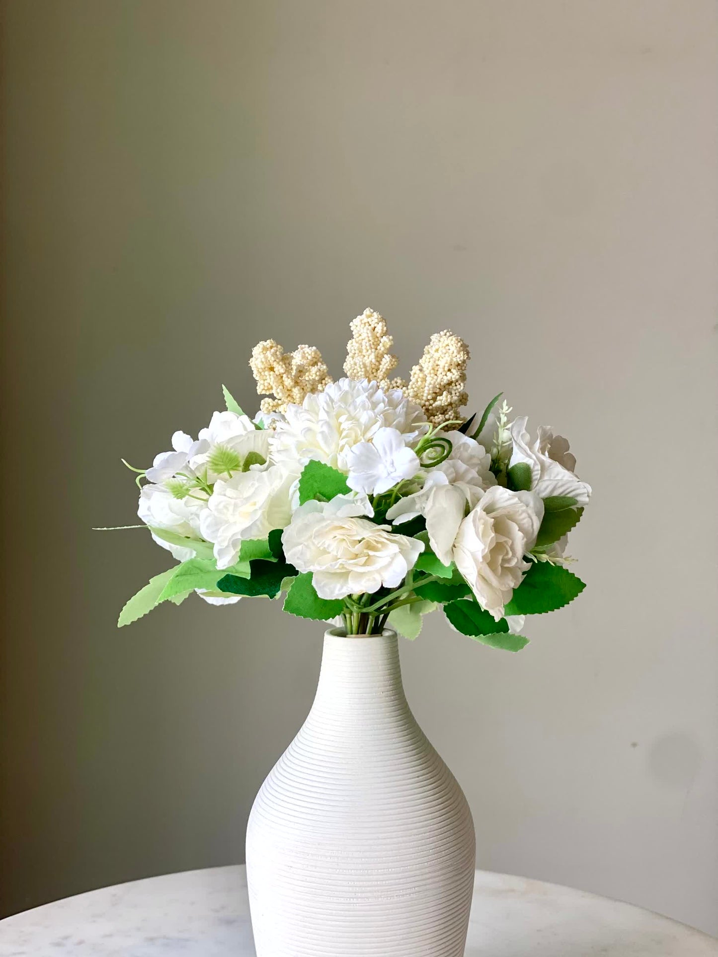Artificial Chrysanths Bunch - White
