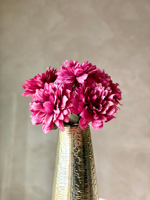 Artificial Chrysanthemum Flower Bunch - Magenta