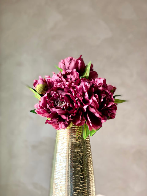 Artificial Dahila Flower Bunch - Burgundy