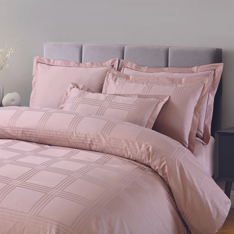 Amalfi Jacquard Duvet Cover Set - Blush Pink