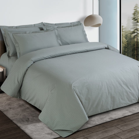 Como Jacquard Duvet Cover Set - Olive Green