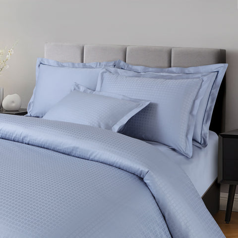 Como Jacquard Duvet Cover Set - Pigeon Blue