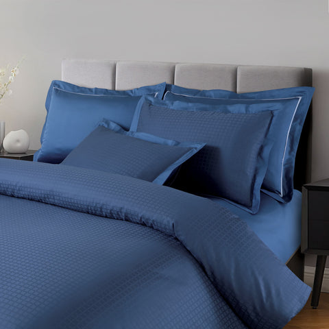 Como Jacquard Duvet Cover Set - Legion Blue