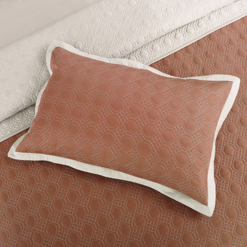 Luxe Reversible Bedspread Set - Cedar & Beige