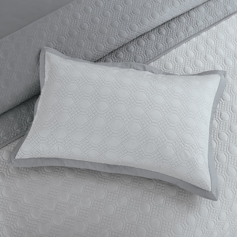 Luxe Bedspread Bedding Set - Silver Grey & Grey