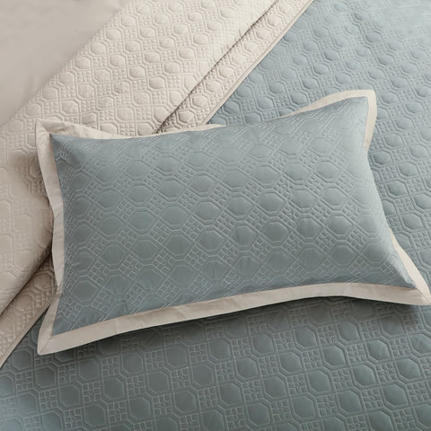 Luxe Reversible Bedspread Set - Olive Green & Beige