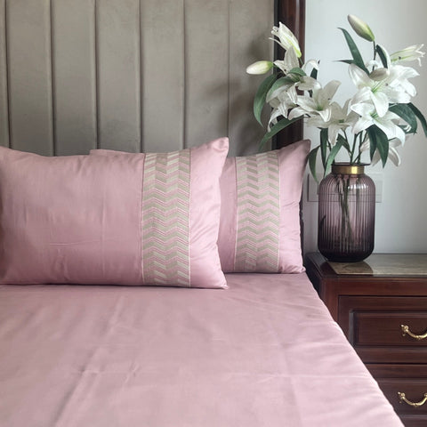 Chevron Old Rose Bedsheet Set