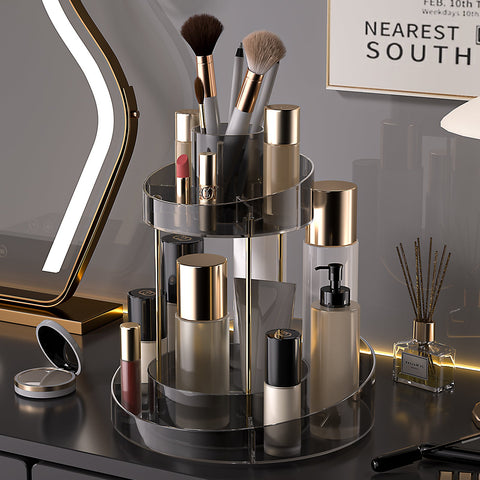 Two Tier Vanity Makeup Organiser - Grey